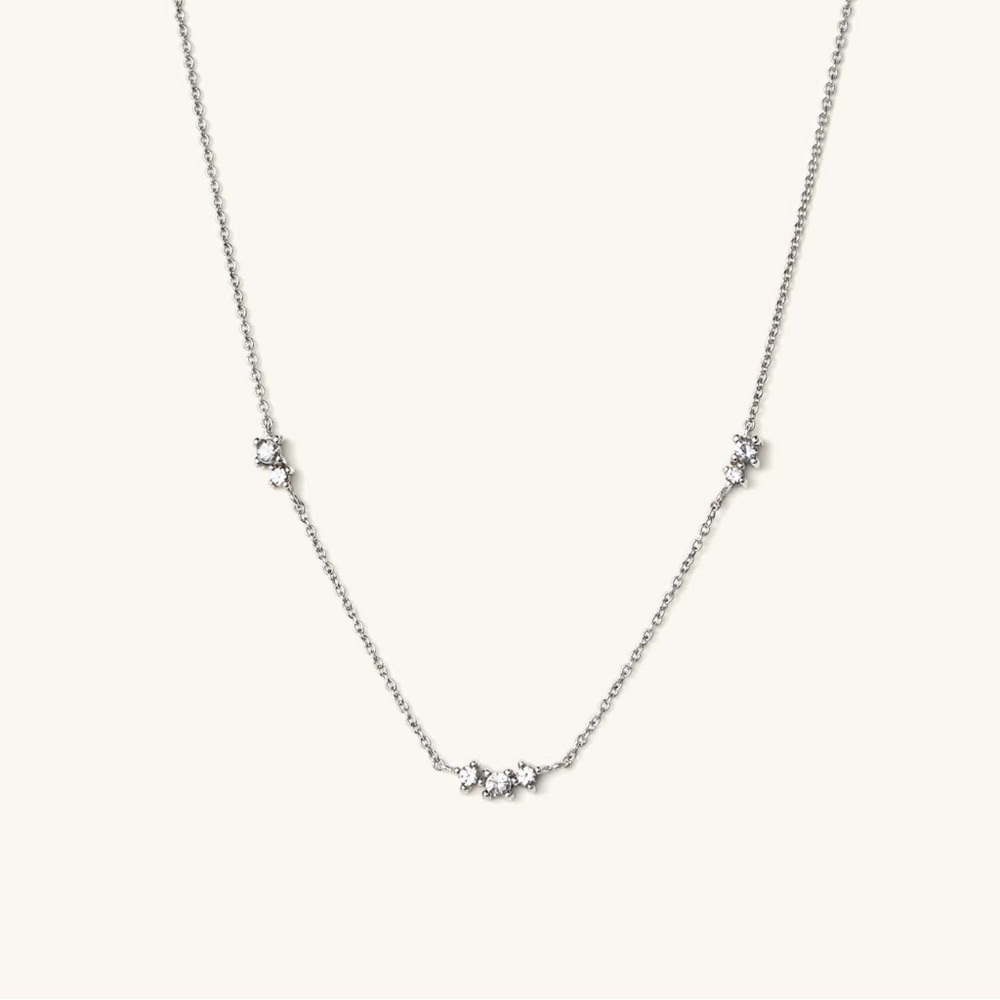 Mejuri Floating White Sapphire Silver Necklace